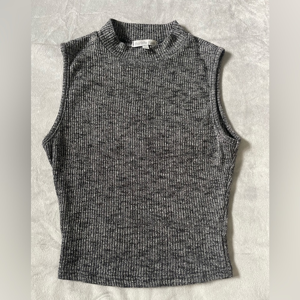 Charlotte Russe turtleneck sleeveless crop top